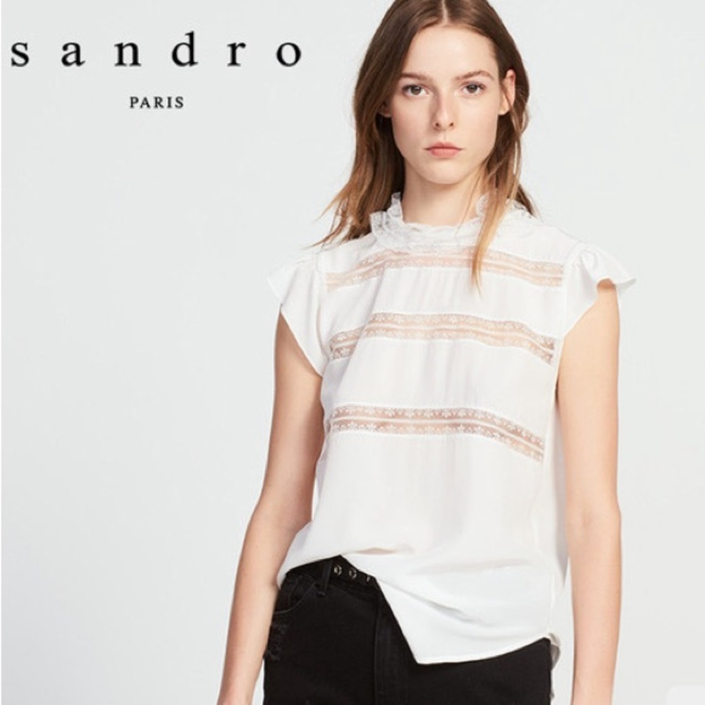 Sandro cream blouse